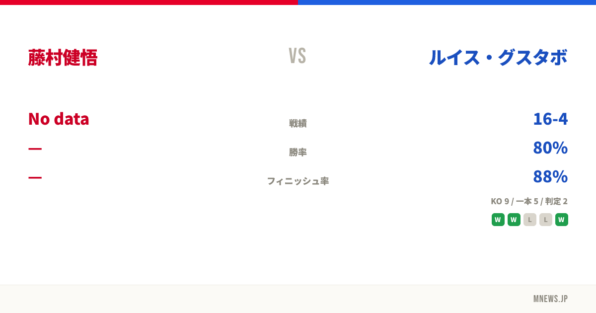 藤村健悟 vs ルイス・グスタボ