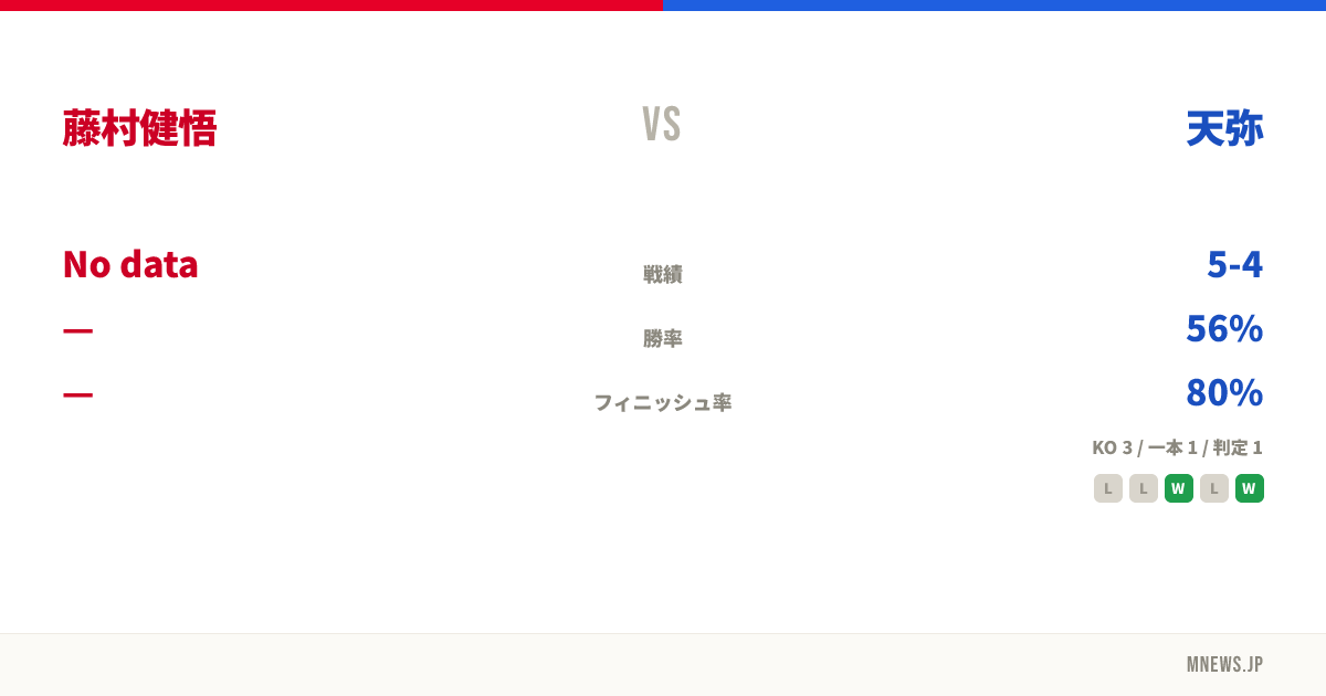 藤村健悟 vs 天弥