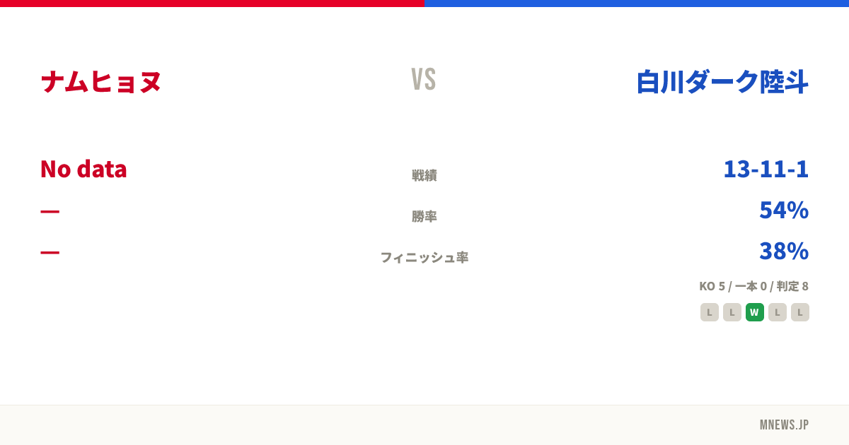ナムヒョヌ vs 白川ダーク陸斗