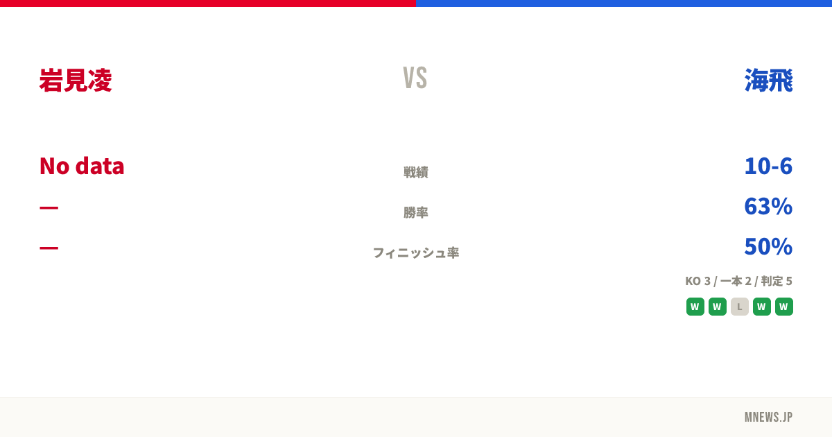 岩見凌 vs 海飛