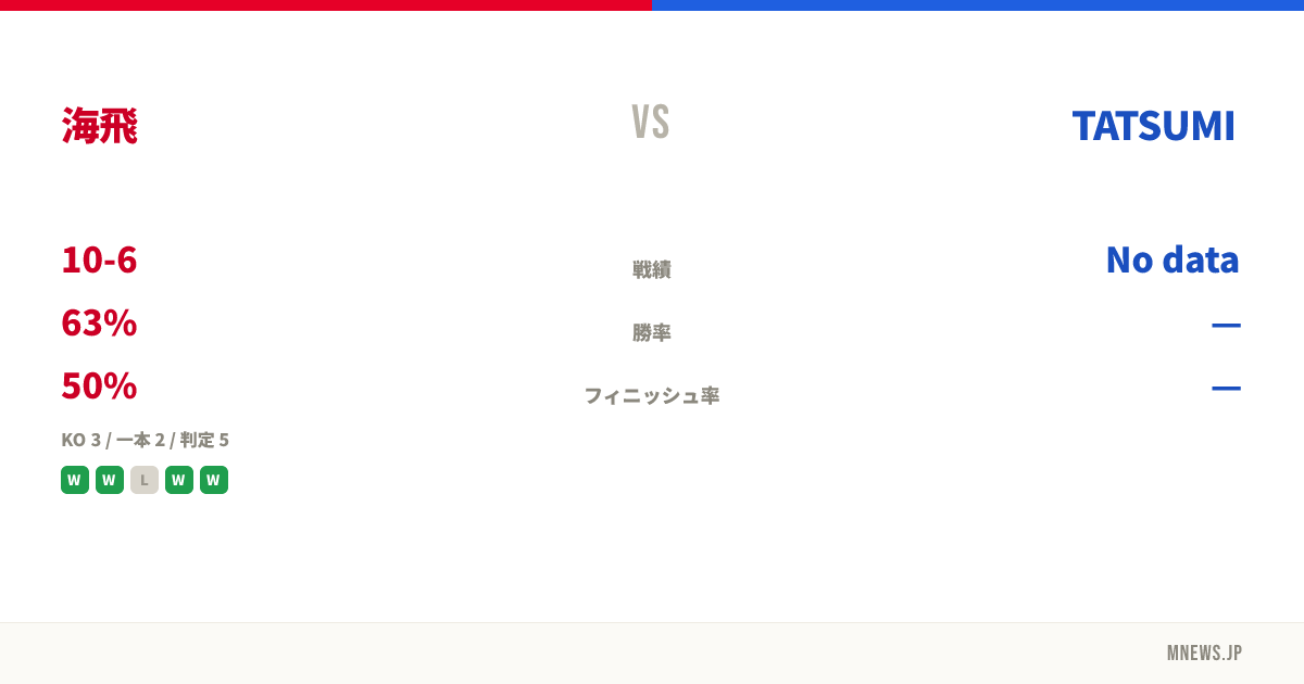 海飛 vs TATSUMI