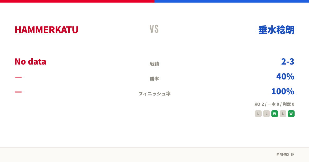 HAMMERKATU vs 垂水稔朗