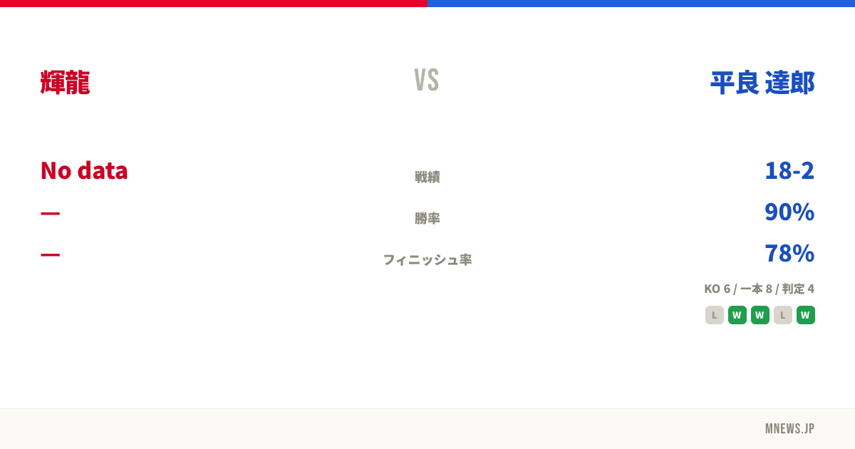 輝龍 vs 平良 達郎