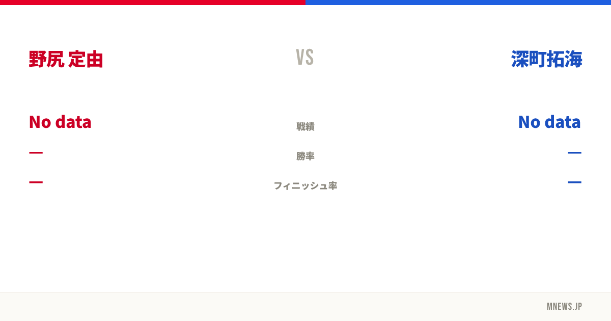 野尻 定由 vs 深町拓海