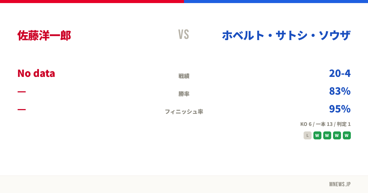 佐藤洋一郎 vs ホベルト・サトシ・ソウザ