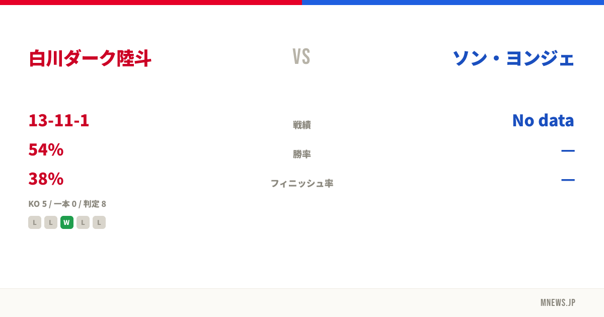 白川ダーク陸斗 vs ソン・ヨンジェ